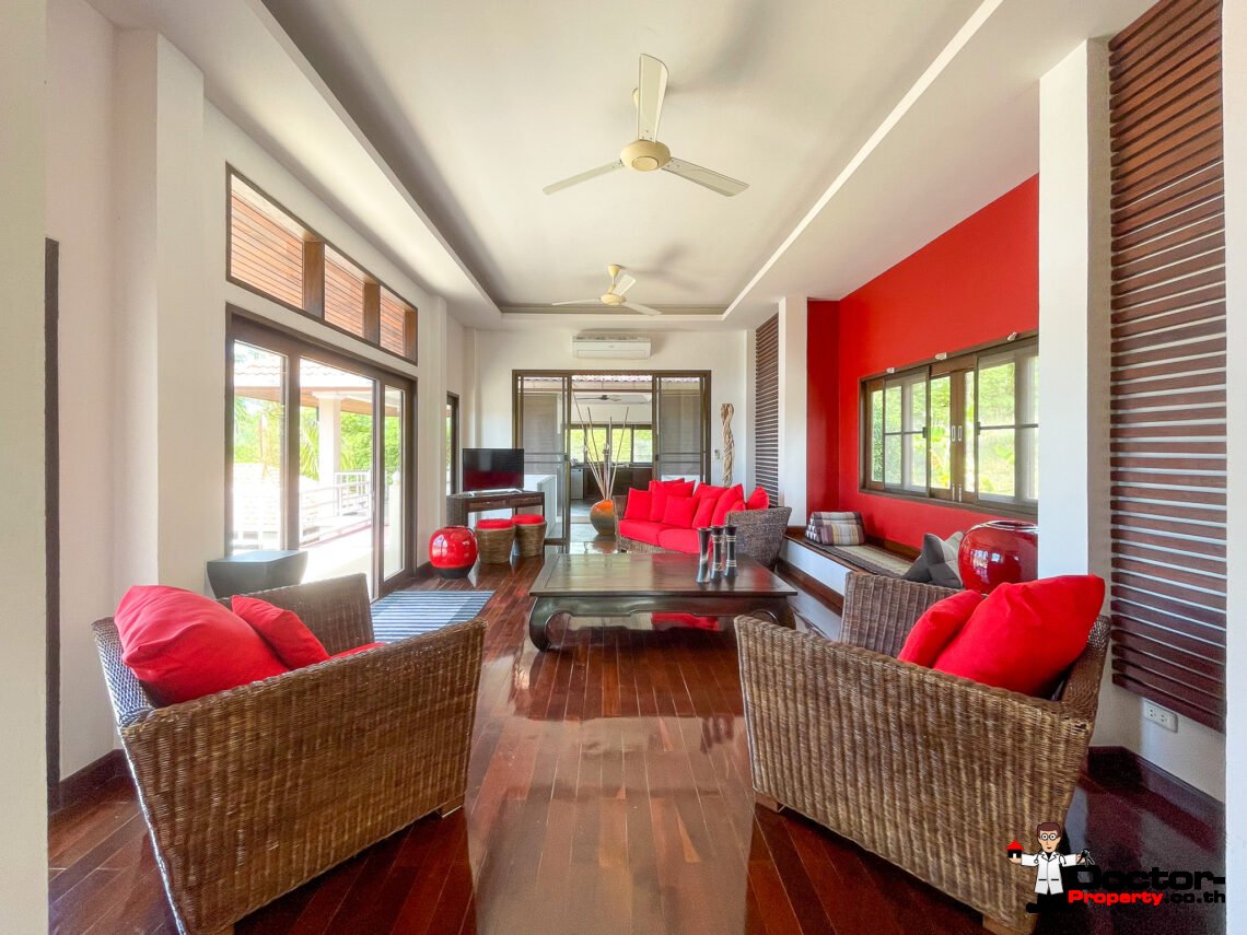 Spacious 5 Bedroom Private Pool Villa with Sea View – Bo Phut, Koh Samui – For Sale